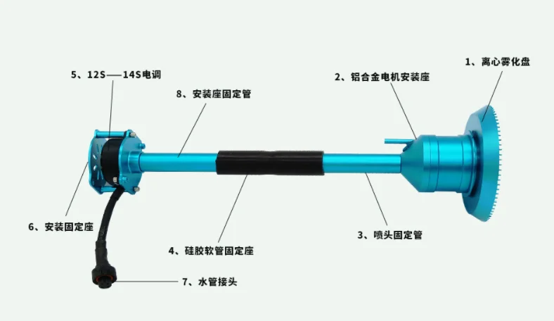 Saf33cbb94d8b4a25abc8a3c6a5024ffcR UAV centrifugal spraying nozzle agricultural drone accessories 12s-14s aluminum alloy electric centrifugal sprinkler