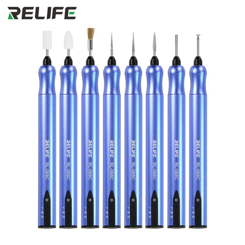 RELIFE RL-068C Electric Grinding Pen Intelligent Engraving Pen for Mobile  Phone CPU IC Rust Remover Glue Tools Wholesale