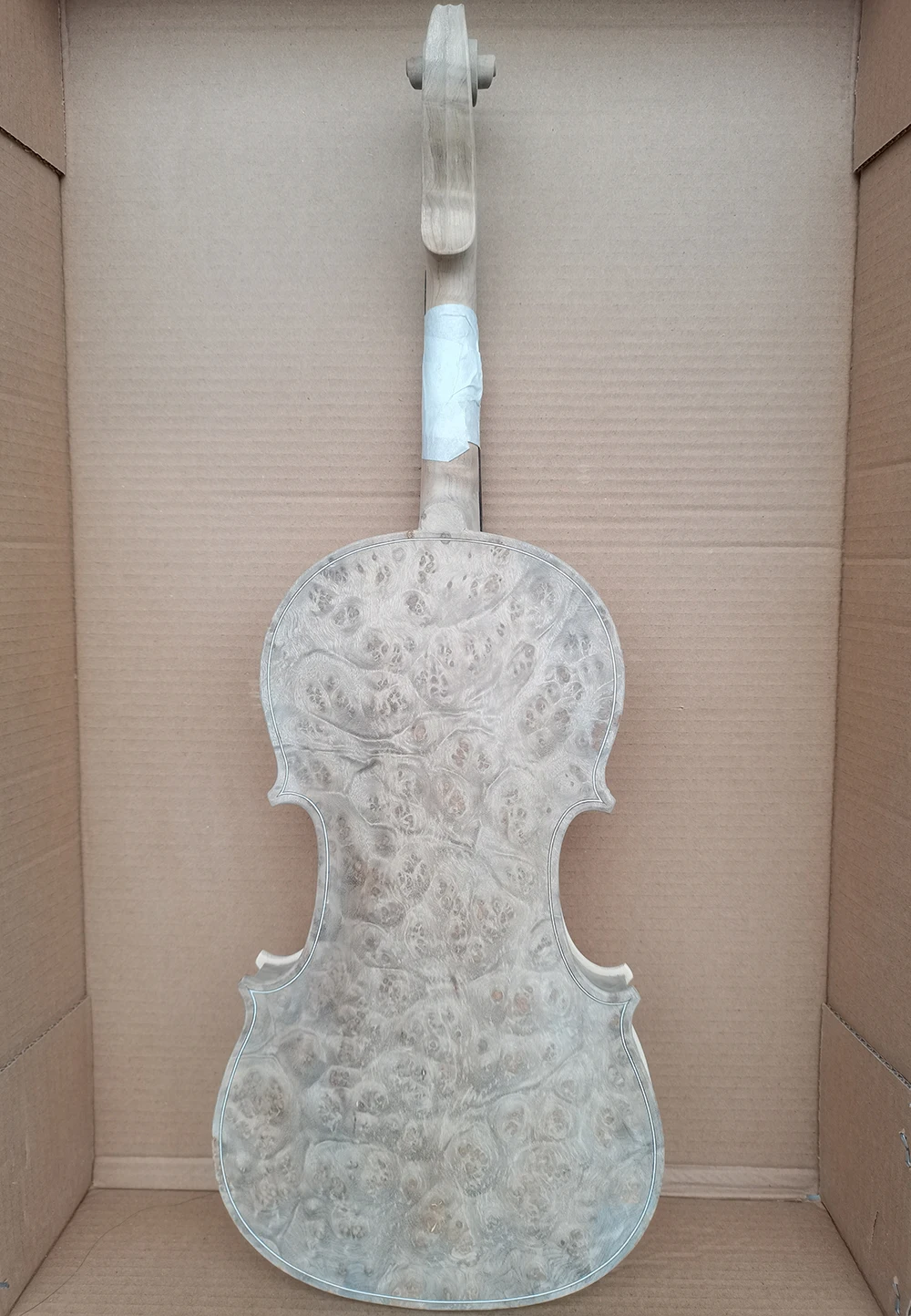 Birdeye Maple white embryo violin unfinished white maple wood violin 4/4 3/4 solid wood DIY Accessories with ebony