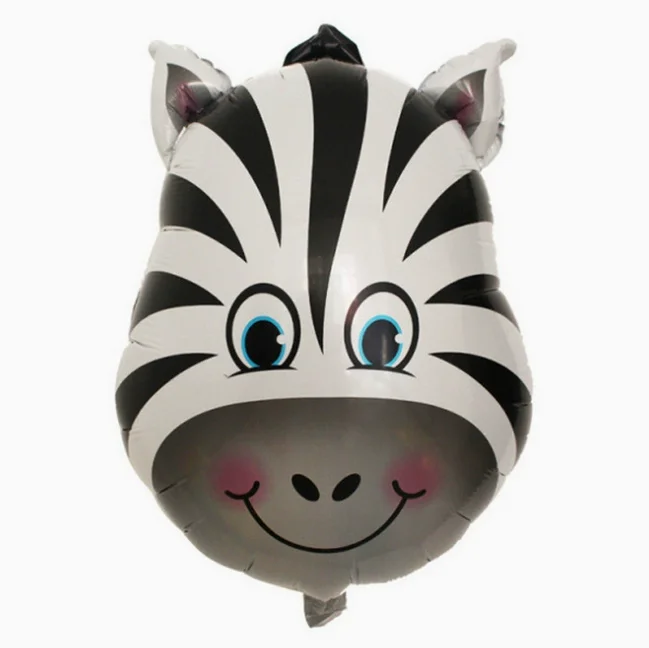 DHL 50set 6Pcs/set Jungle Animal Tiger Lion Monkey Zebra Giraffe Cow Air Helium Balloon Kids Zoo Theme Supplies