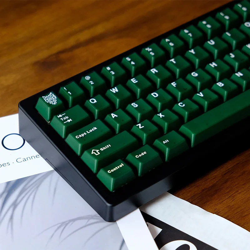 

Изумрудно-зеленые колпачки для клавиш Aifei, вишневый профиль, ABS, двойной выстрел, полупрозрачная колпачок для клавиш mx с механической клавиатурой