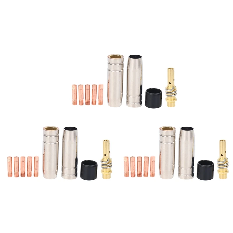 

27Pcs/Set 15Ak Mig/ Welding Nozzle Contact Tips 0.8X25mm M6 Gas Connector Holder Set Ad068+