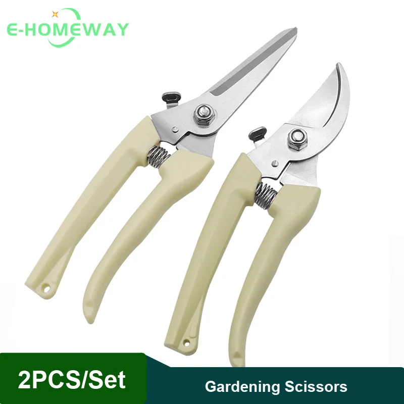 Garden Scissors Pruner Fruit Tree Pruning Shears Hand Gardening Grafting Tool Powerful Trimmer Applied to Flowers Branches garden trimming scissors garden hand tools 2Pcs