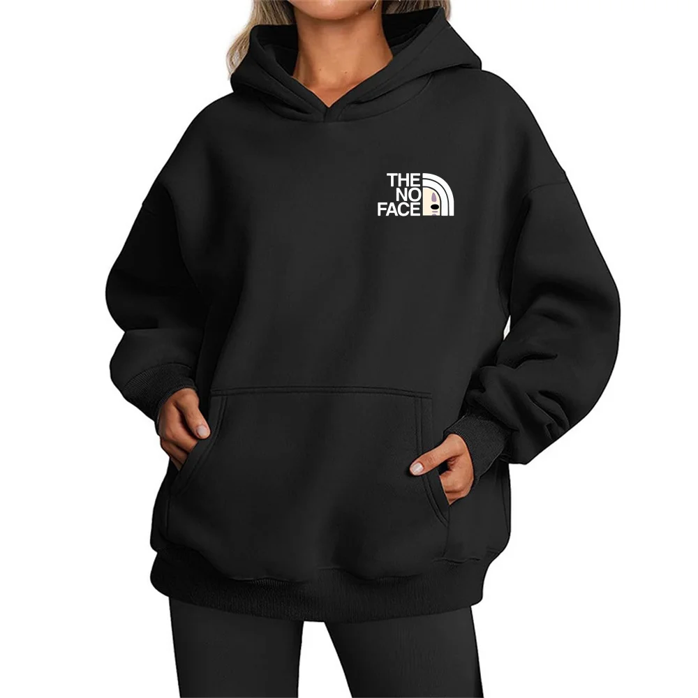 Безликий мужской сфере капюшона Осень/Зимняя женщина -пуловер.