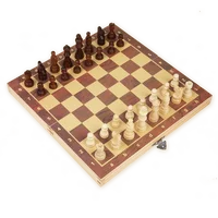 Wooden Chess Non Magnetic Parent-child Interactive Tabletop Game Chess Puzzle Toy Christmas Gift 29cm*29cm 1