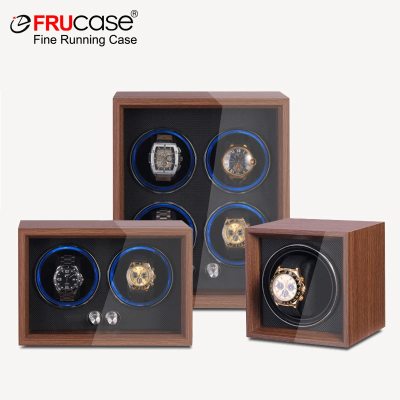FRUCASE WOODEN Watch Winder Automatic Watches Watches Box Jewelry Watch Display Collector Storage LED