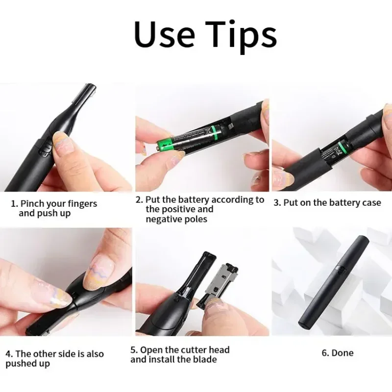 Electric Eyebrow Trimming Tool For Automatic Electric Eyebrow Trimmer Nose Hair Shaving Brush Scraper For Nose Ears and More 1pc 5