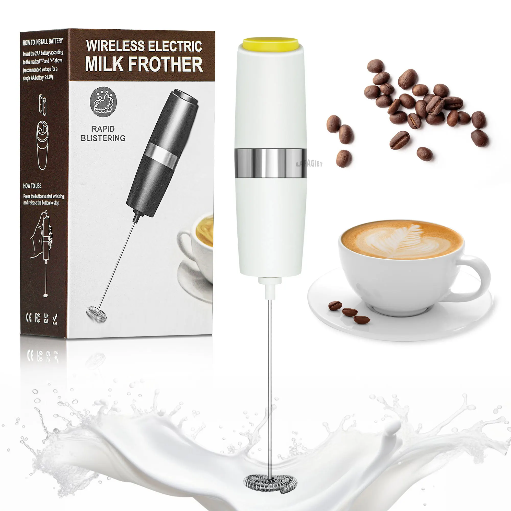 Battery Electric Milk Frother Handheld Egg Beater Coffee Maker Kitchen  Drink Foamer Whisk Mixer Coffee Creamers Whisk Frothy - AliExpress