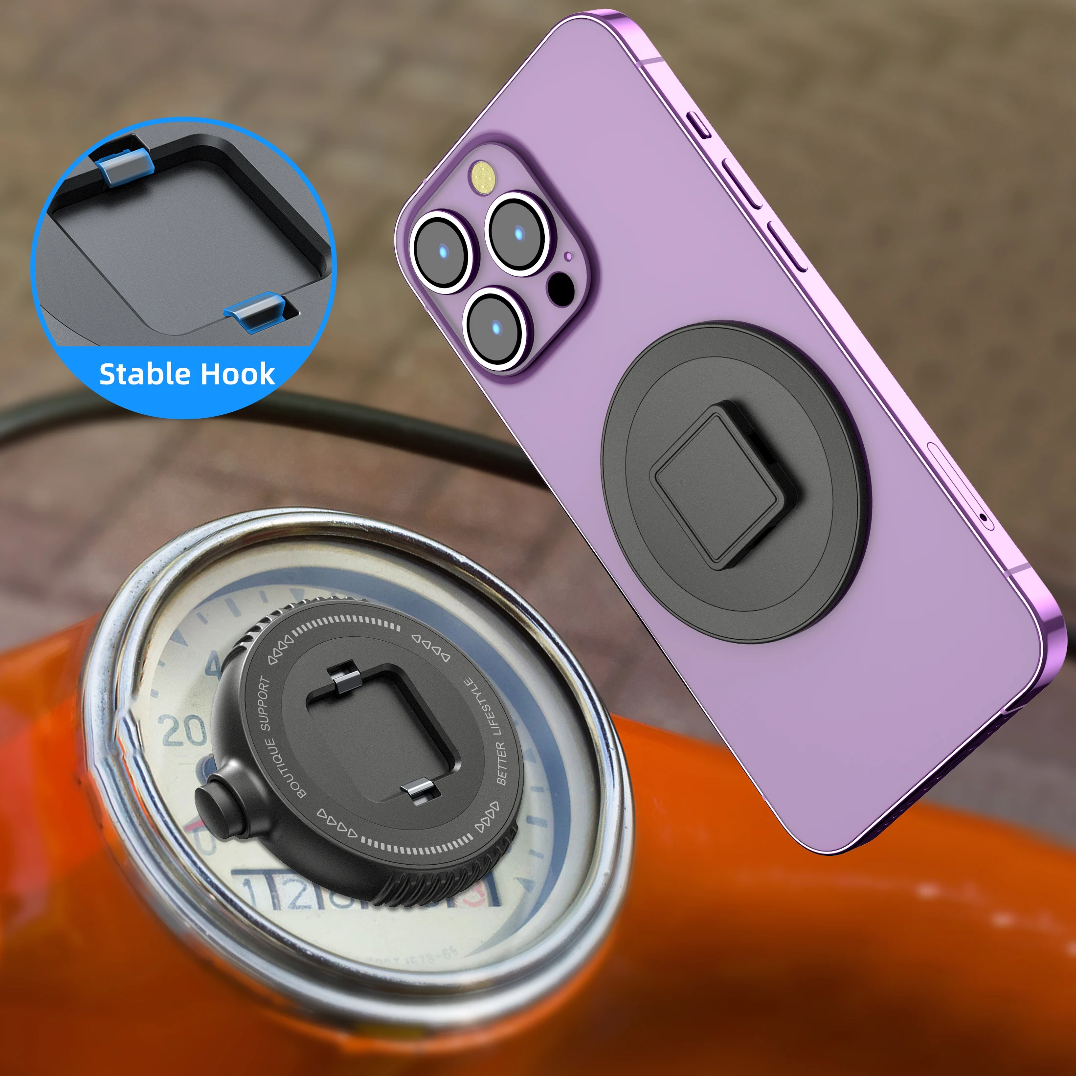 Versatile Magnetic Snap Phone Mount - 360° Rotating, Universal