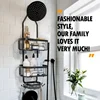 Bathroom Storage Shower Rack Hanging Caddy Drilling Shower Shelves Over Organizer with Towel Bathroom 5