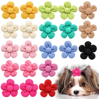 50PCS Dog Hair Bows Fashion Cute Bows For Dogs Cotton Pet Dog Hair Accessories Pet Dog Grooming Bows Dogs Accessories 1