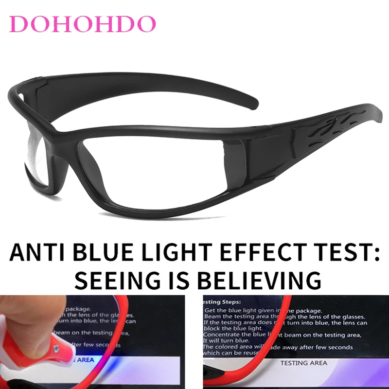 Fashion Y2K Anti Blue GlassesMens Sports Vintage Computer Glasses Frame Gaming Eyeglass