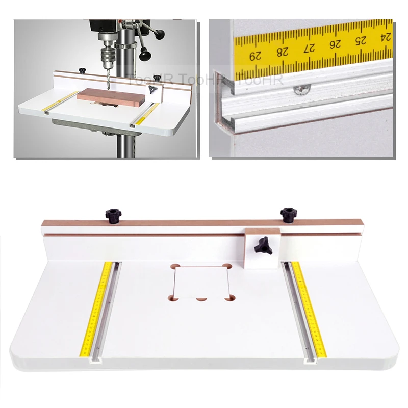 

Fence Adjustable 605x300x120mm Table Drill With and Stop Block Auxiliary Press Bench Accessories Worktable Drill