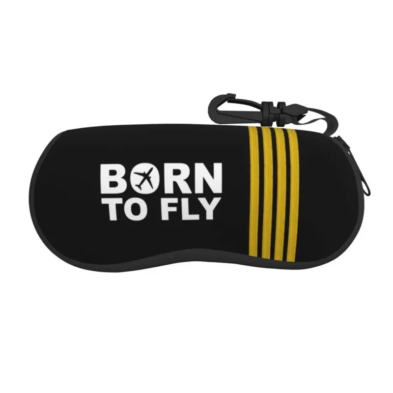 

Born To Fly Captain Stripes Flight Pilot Glasses Case Portable Aviation Aviator Airplane Shell Eyeglasses Case Sunglasses Box