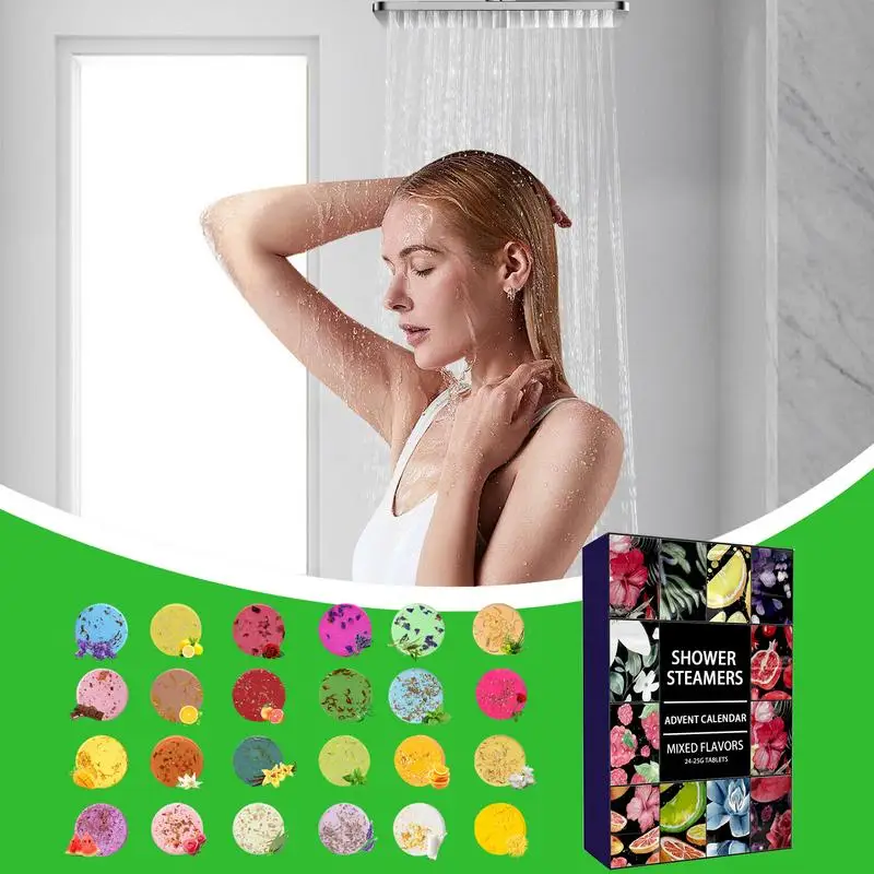 Shower Bombs Christmas Advent Calendar 24 Days Christmas Advent Calendar Shower Steamers Aromatherapy