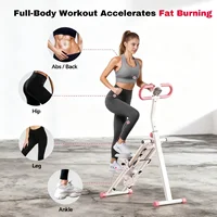 Pink Stair Climber Folding Cardio Exercise Stepper Stairmaster For Home Gym 2