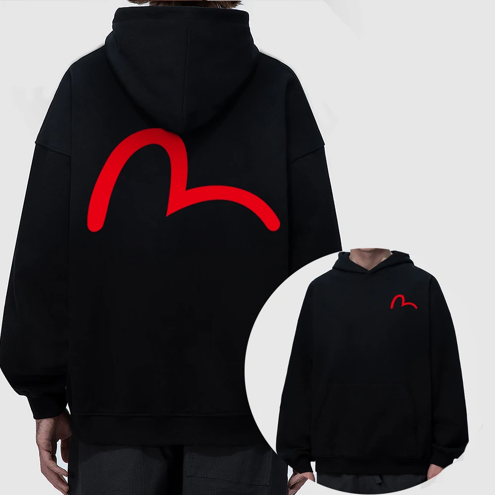 thumbnail image 1 of Sudadera con capucha con estampado de evisu para hombre y mujer, prenda de algodón puro con estampado de dibujos animados, a la moda, para parejas, 2024, 1 of 4