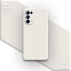 Luxurious Liquid Silicone Pure Color Back Cover - Straight Edge Phone Case for OPPO Find X3 Lite (Lvory White)