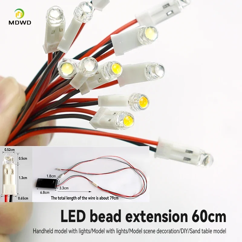 60cm LED 비즈 미니어처 야간 조명 전구 재료 창의적인 모델 인형집 조명 장면 레이아웃 디오라마 키트
