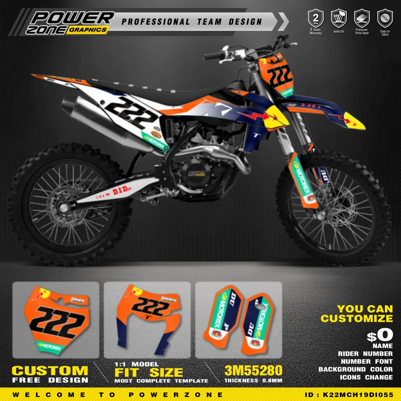 

Набор наклеек PowerZone для KTM SX SXF MX 19-22 EXC XCW Enduro 20-23 125-500cc 30