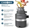 Disposal 1HP, Food Waste Disposal Continuous Feed, Garbage Disposal with Power Cord, Light Gray 4