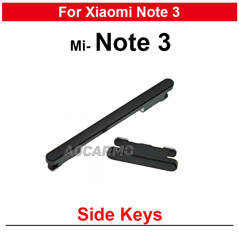 Per Xiaomi Mi Note 3 Black/Gold Side Keys Power On /Off Pulsanti Del Volume Parti Di Ricambio