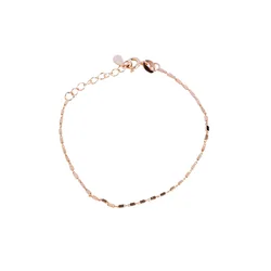 Elegant Geometric 925 Sterling Silver Square Bracelet for Women - Fashionable Minimalist Luxury Jewelry Gift (Rose gold)