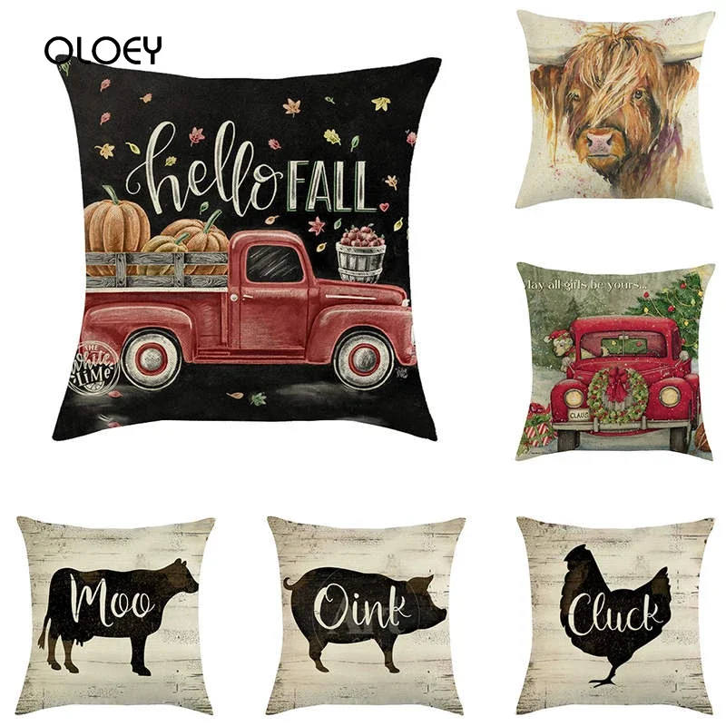 Cute Little Animal Polyester Square Cotton Pillow Case Home Bedroom Hotel Car Decoration Pillow Case Soft and Comfortable45x45cm