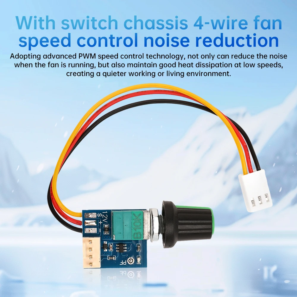 Regolatore PWM Per Ventole PC 4 Fili - Controllo Velocità Termostato Elettronico 12V DC Con Allarme - Foto 6