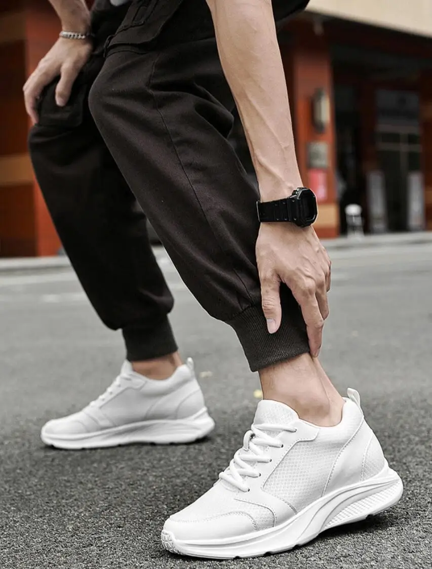 Herren Größere Sneaker 8cm Einlegesohlen Erhöhung Schuhe_voghion.com