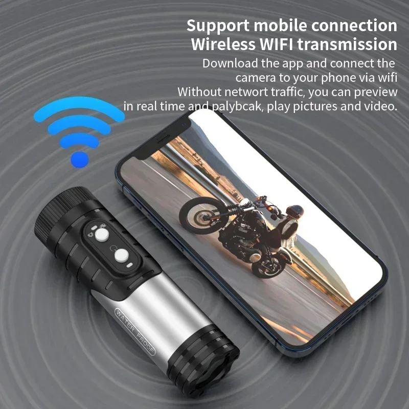 4K Full HD Wifi Portable Camera Waterproof and Anti Shake Sports Cameras Bicycle Motorcycle Helmet Cam Flashlight Camcorder 6