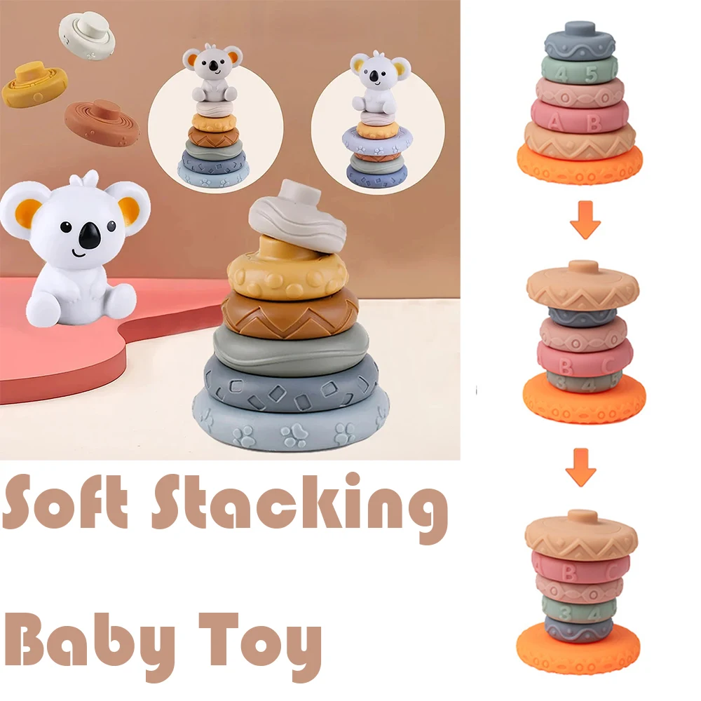 Baby Toys 6-12 Months, Montessori Toys for Babies 6-12 Months, Incl Stacking Building Blocks & Soft Infant Teething Toys & Senso 2