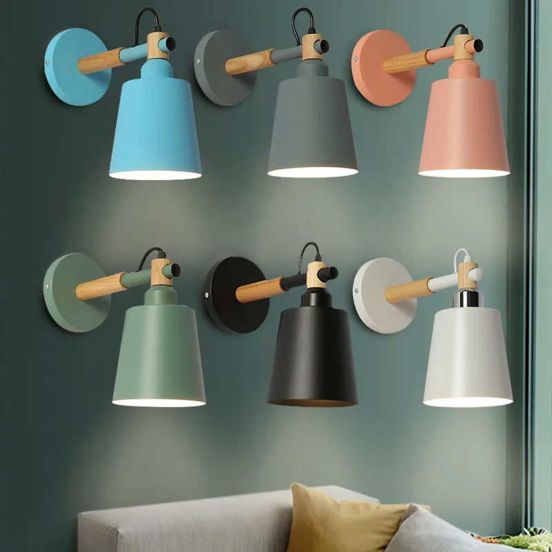 

European Macaron Wall Lamps for Living Room Home Loft Bed Decor Bedside Wall Mirror Lights Modern LED Bathroom Lighting Fixtures