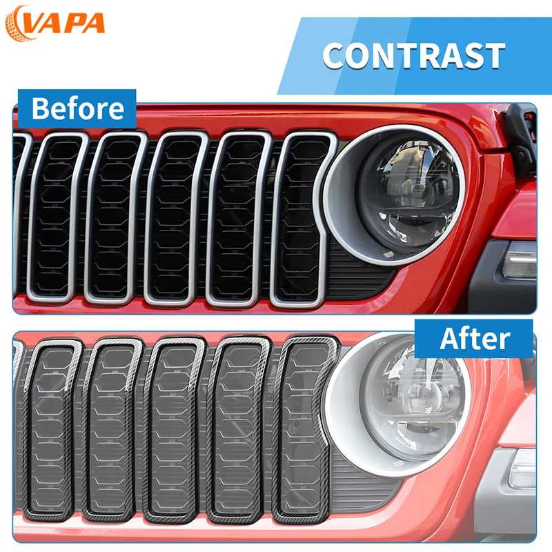 الجبهة مصبغة حلقة غطاء الكسوة ABS الديكور ل جيب را...