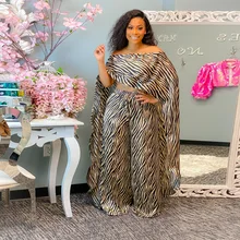 

2022 2 Piece Set Women Africa Clothes African Dashiki New Fashion Two Piece Suit Long Tops + Wide Pants Party Plus Size For Lady
