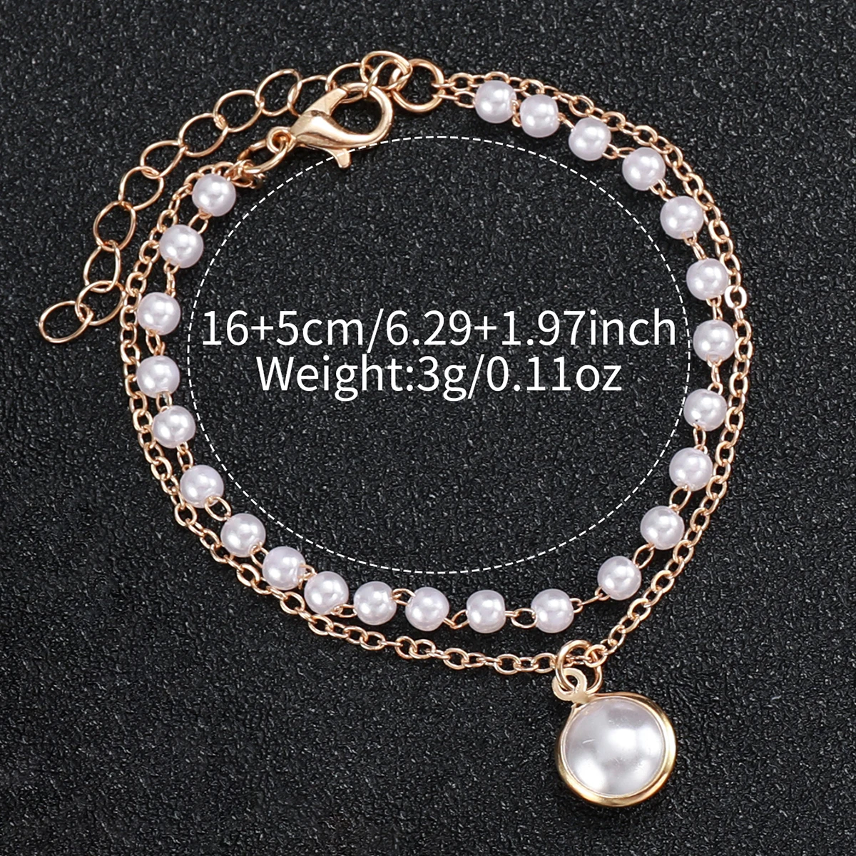 2PCS/set Fashion White Leather Strap Square Quartz Watch with Pearl Bracelet for Women 5