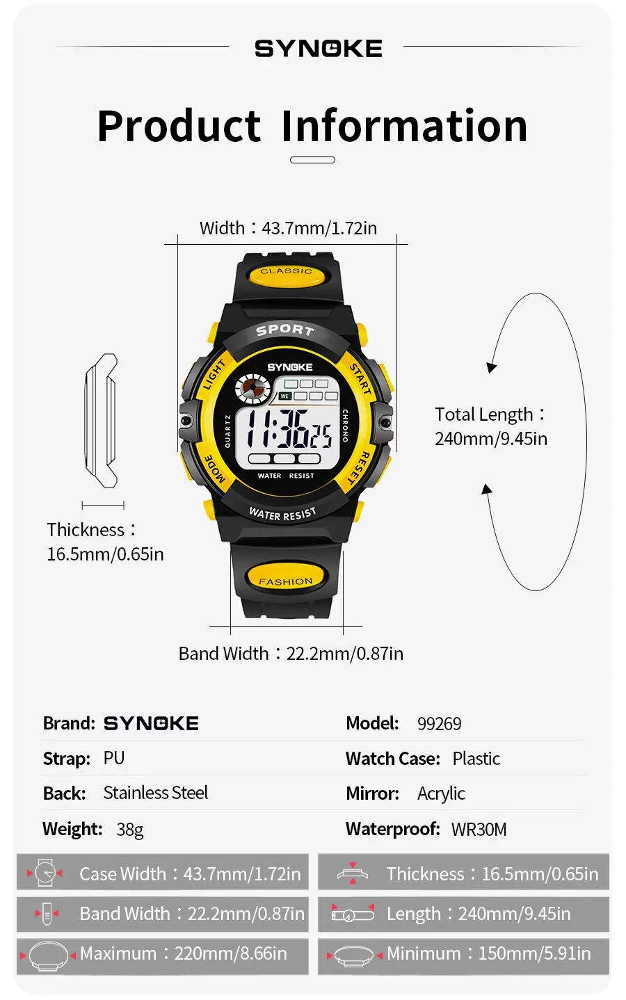 Saf35336b033e4149981e86e1a2ed81e5Z Multifunctional Night Student Children Electronic Watch Sports Waterproof Boy Electronic Watch Waterproof Light Fashion Mallzona