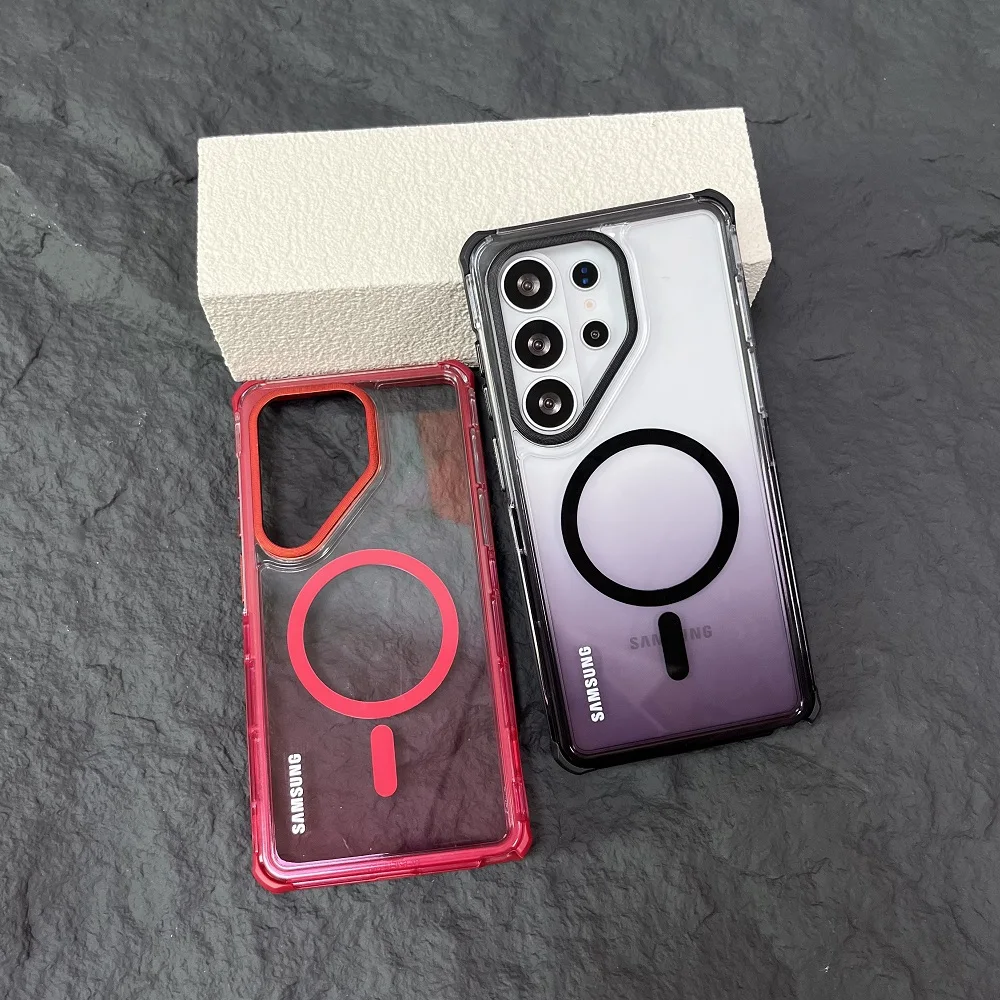 Transparent Gradient Magnetic Charging Protective Phone Case Shell