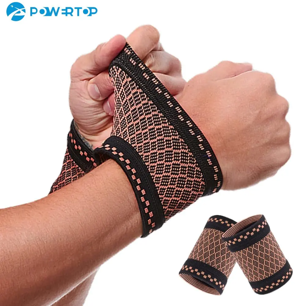 Bracelete de compressão de pulso de cobre, suporte de pulso manga Brace de pulso para artrite, alívio da dor do túnel do carpo, pulseira para esportes