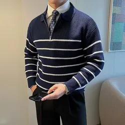 Autumn Winter KPOP Fashion Style Harajuku Slim Fit Jumpers Loose Casual All Match Knitwear Insert Zipper Long Sleeve Sweaters