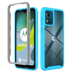 Shockproof Clear Rugged Defender Phone Case Cover - Case & Screen Protector (Sky blue)
