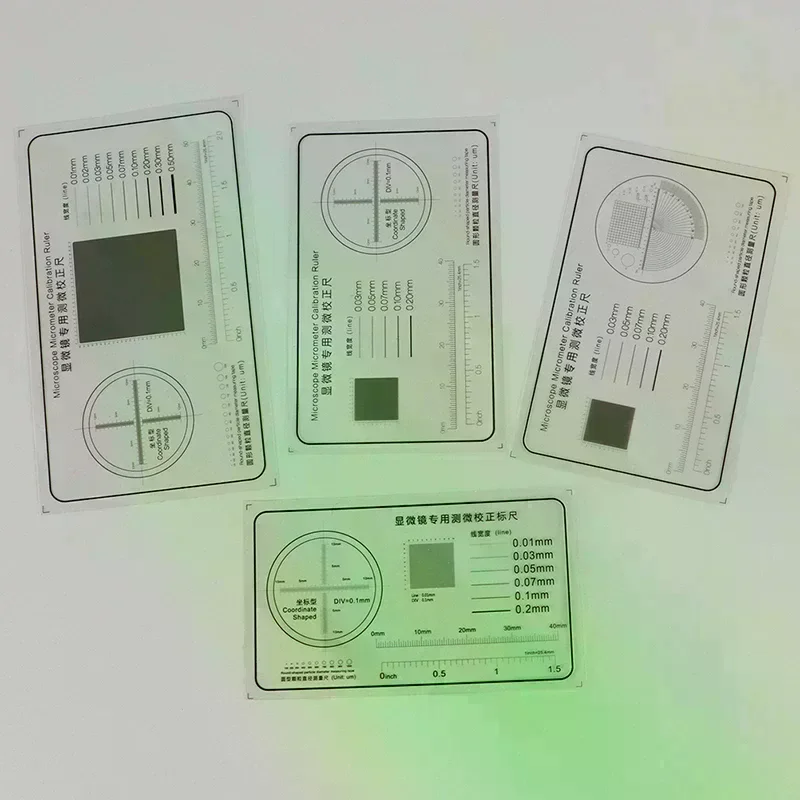 소프트 룰러 현미경 마이크로미터 교정 슬라이드 라인 폭 입자 직경 측정 도구 고정밀 필름 포인트 게이지