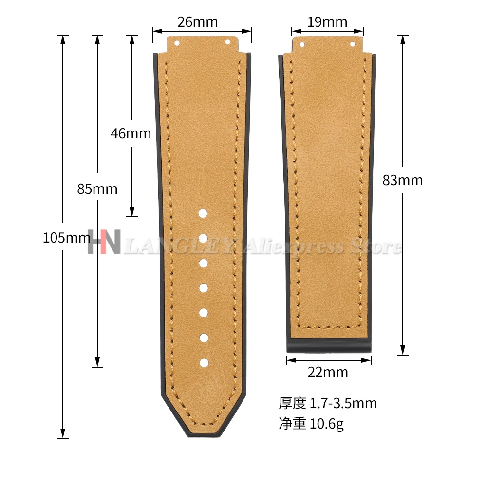 Matte Leather Sport Bracelet: Luxury Men's Watch Strap