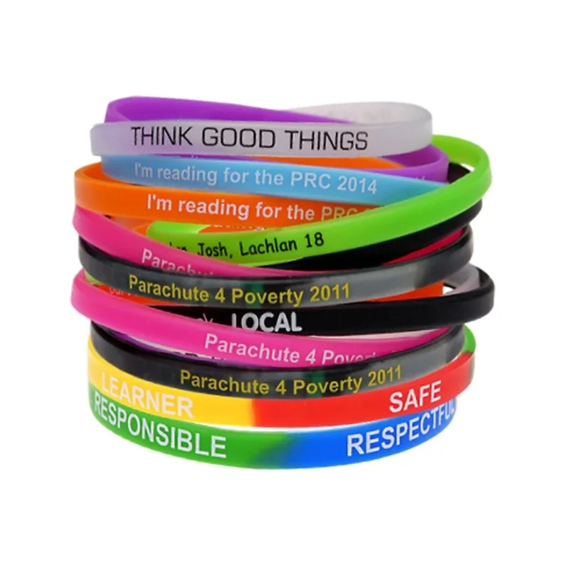 50PCS Wholesale Silicone Bracelets Lot Wristband Kids Children Women Men  Sport Love Friend Family Party Gift Free Drop Shiping