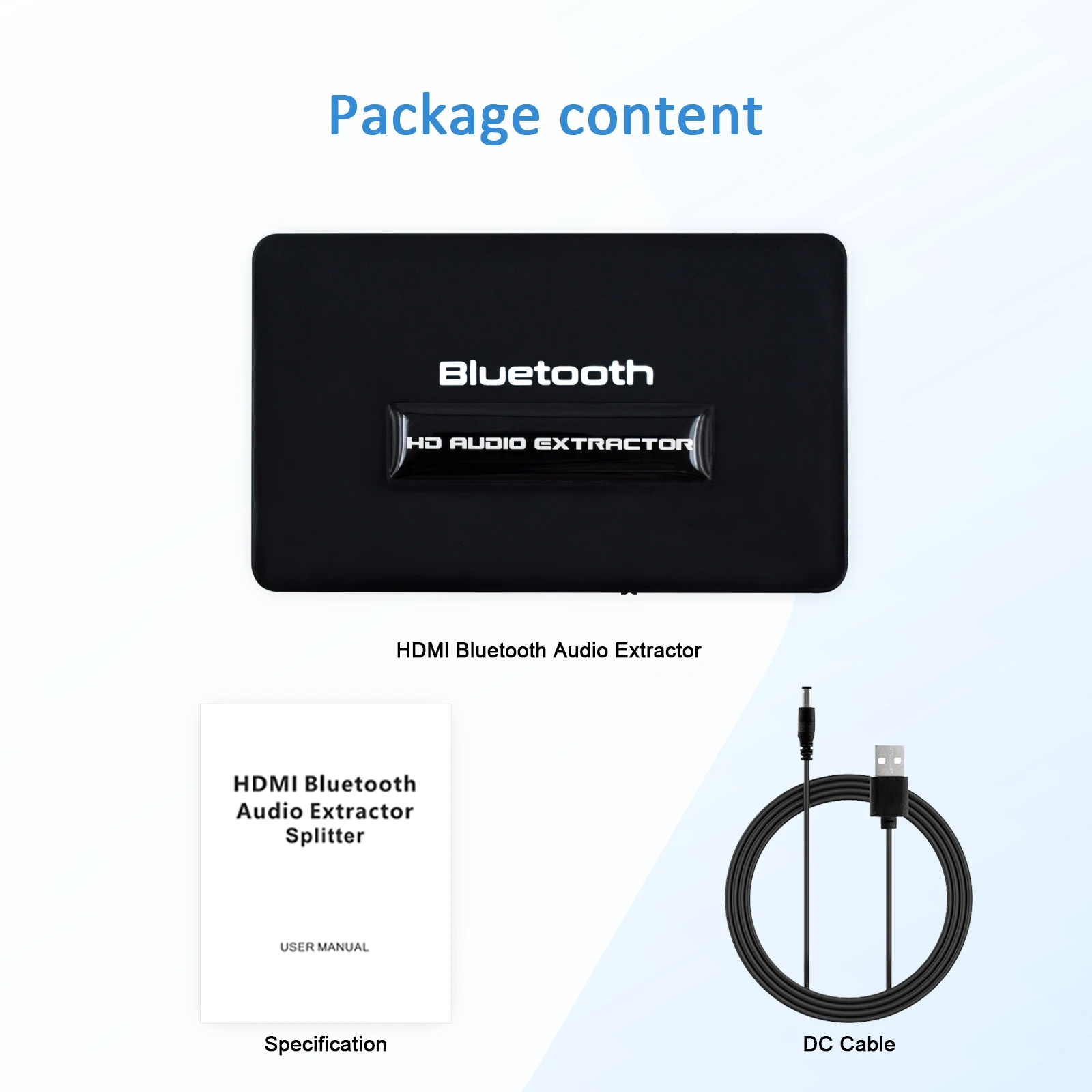 HD Bluetooth Audio Extractor Distributor V5.3 4K Audio Extractor Audio Splitter toslink + Aux hdmi audio extractor hdmi audio splitter
