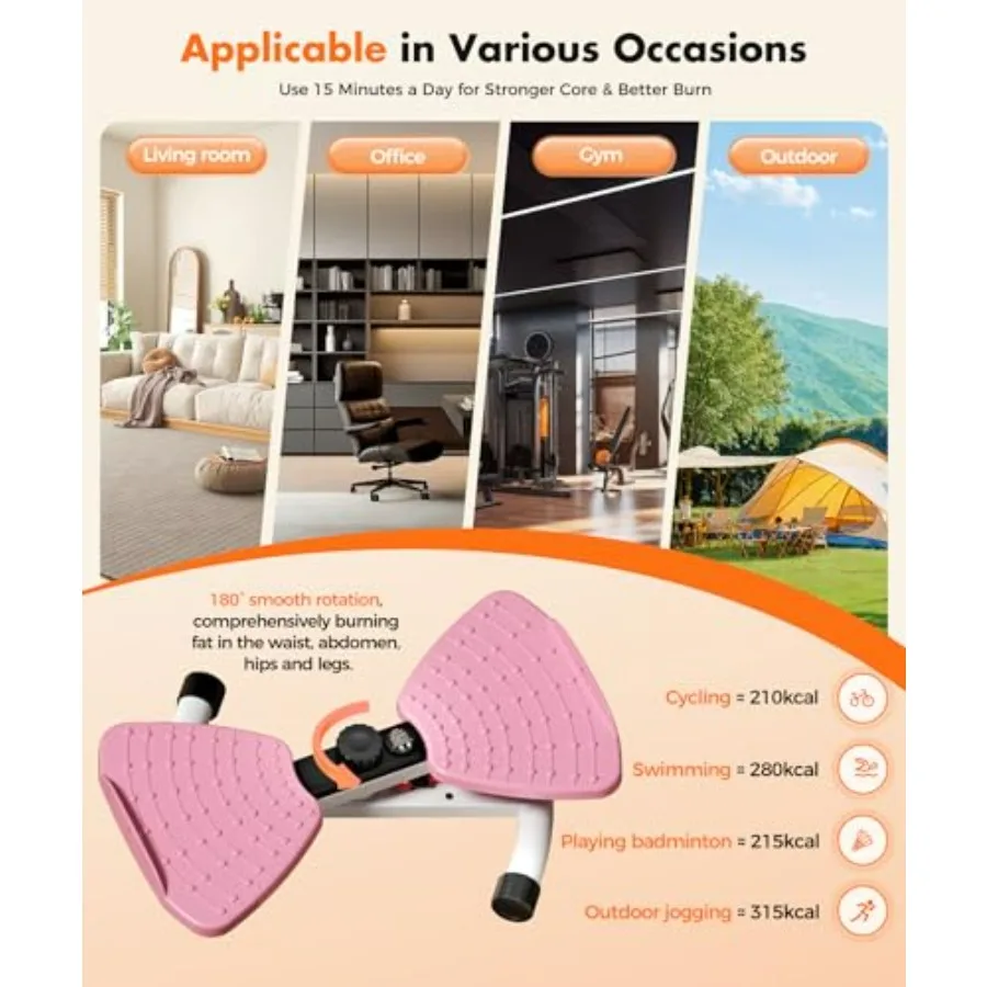 Waist Twisting Machine Fitness Tool, Ab Twister Board with the Smart LED Digital Monitor, 330LBS Capacity & 20dB Ultra-Quiet