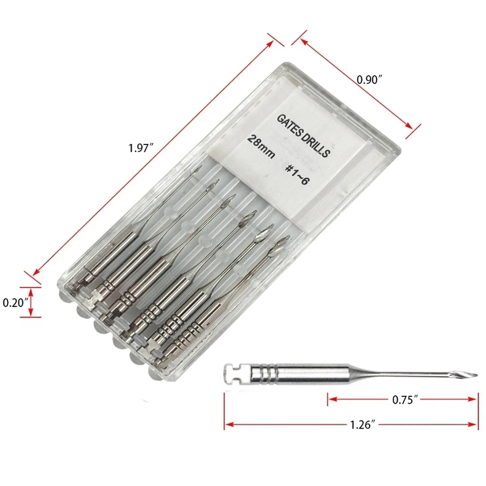 Forets endodontiques gates glidden en acier inoxydable dentaire_voghion.com