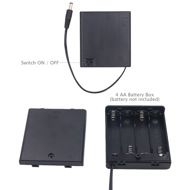 4AA USB/DC Power Battery Box Storage Case Holder For 5V LED Strip