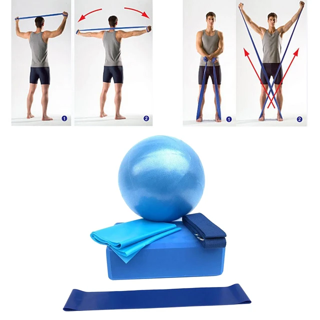 5Pcs Yoga Equipment Set, Yoga Exercise Ball, Yoga Block, Resistance Loop  Band, Stretching Strap, Yoga Belt