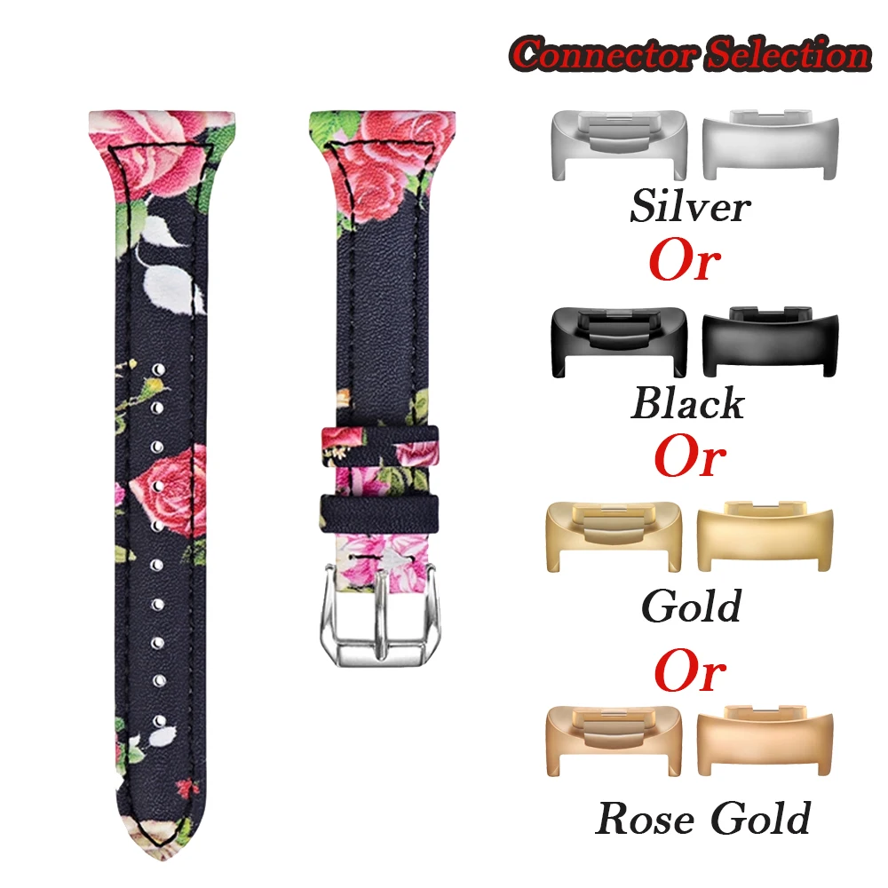 Leather Strap Fashion Casual Wristband with Metal Connector and Classic Buckle